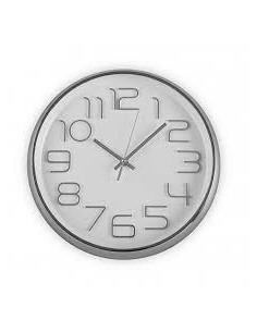 RELOJ PARED PLASTICO PLATA...