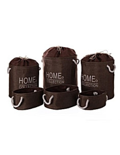 CESTO BAÑO MARRON POLIESTER 1