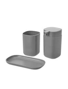 SET BAÑO 3 PIEZAS PS GRIS