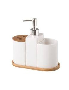 SET BAÑO DOLOMITA-BAMBÚ BLANCO