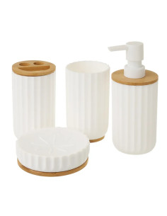 SET BAÑO 4 PZAS BAMBÚ BLANCO