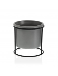 MACETA GRIS C/ BASE METAL