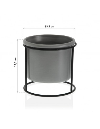 MACETA GRIS C/ BASE METAL
