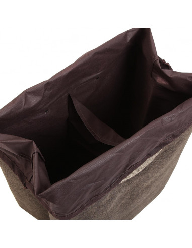 CESTA DE ROPA DOBLE MARRON
