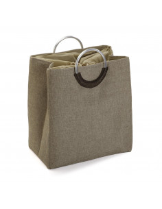 CESTA DE ROPA DOBLE BEIGE