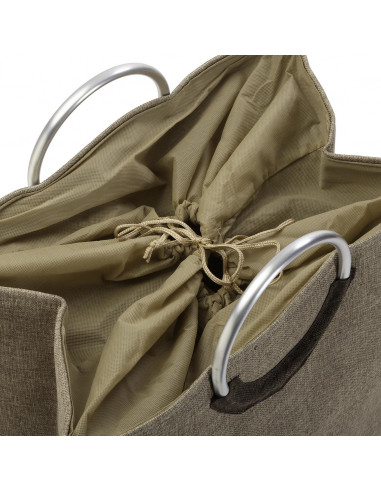 CESTA DE ROPA DOBLE BEIGE