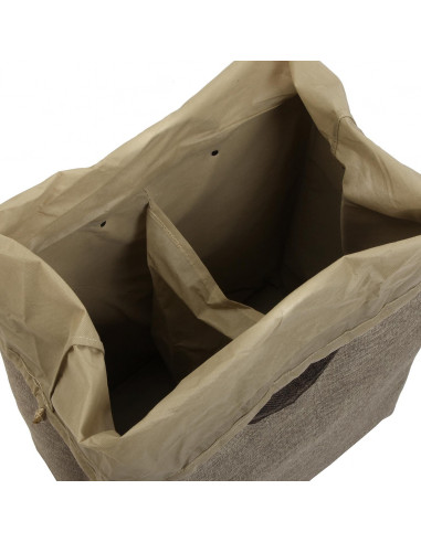CESTA DE ROPA DOBLE BEIGE