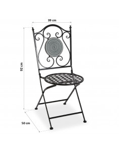 SILLA JARDIN MOSAICO GRIS 2