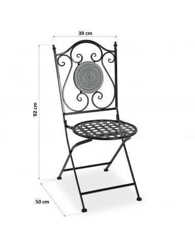 SILLA JARDIN MOSAICO GRIS