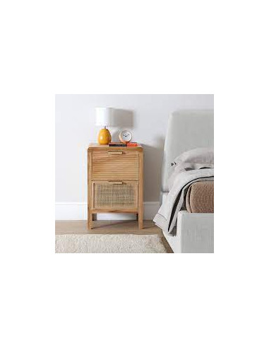 COMODA 2 CAJONES RATTAN