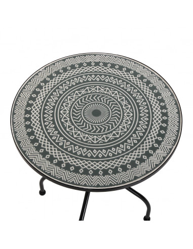 MESA JARDIN MOSAICO GRIS