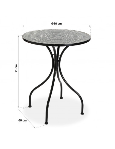 MESA JARDIN MOSAICO GRIS