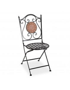 SILLA JARDIN MOSAICO ROJA