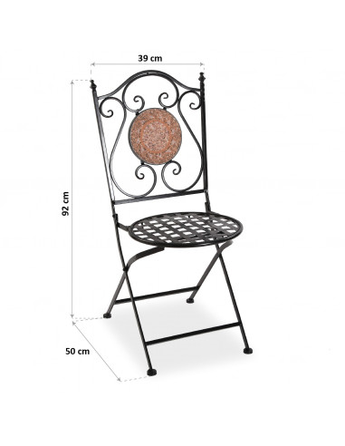 SILLA JARDIN MOSAICO ROJA