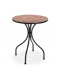 MESA JARDIN MOSAICO ROJA