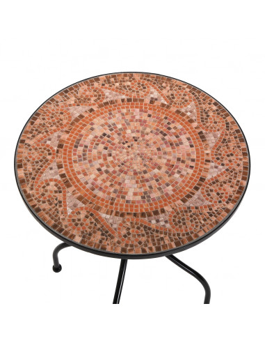 MESA JARDIN MOSAICO ROJA