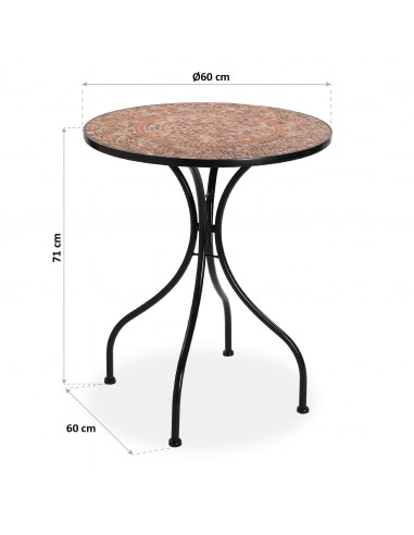 MESA JARDIN MOSAICO ROJA