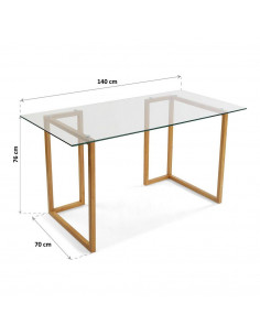 MESA OFICINA CRISTAL AC/MADERA