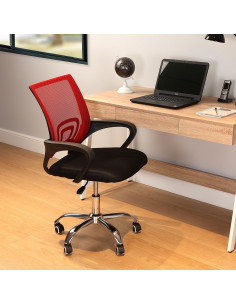 SILLA OFICINA NEGRA/ROJA 2