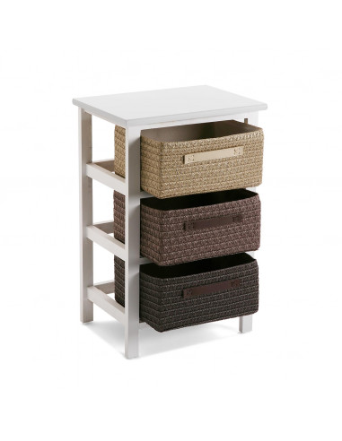 CAJONERA BANO 3 CESTAS MARRON