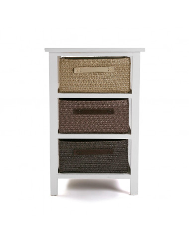 CAJONERA BANO 3 CESTAS MARRON