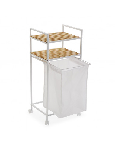 CESTA ROPA C/RUEDAS WHITE