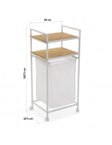 CESTA ROPA C/RUEDAS WHITE