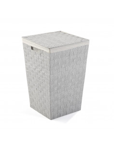 CESTO ROPA BLANCO  PUNTO GRIS