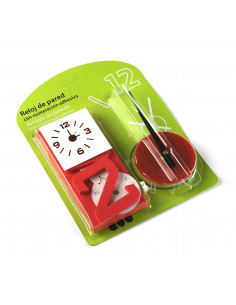 RELOJ PEGATINA ROJO 2