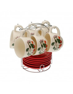 SET 6 TAZAS TE PLATO CHERRIES