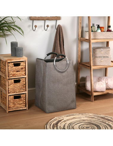 CESTA DE ROPA C/ASAS GRIS OSCURO