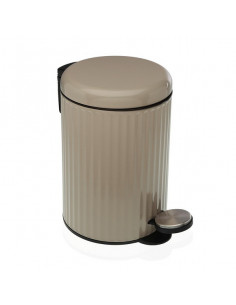 PAPELERA CON TAPA BEIGE 3L