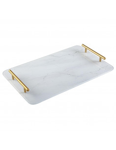 BANDEJA CRISTAL MARMOL BLANCO
