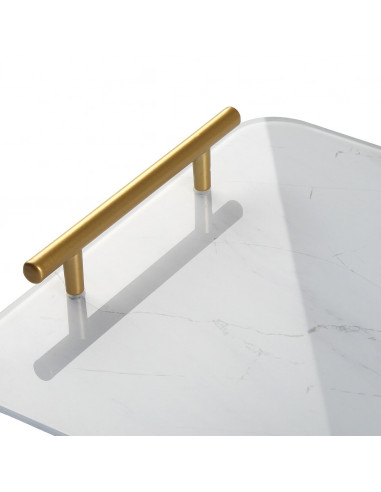 BANDEJA CRISTAL MARMOL BLANCO