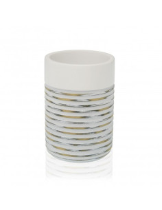 VASO CEPILLOS BLANCO Y GRIS