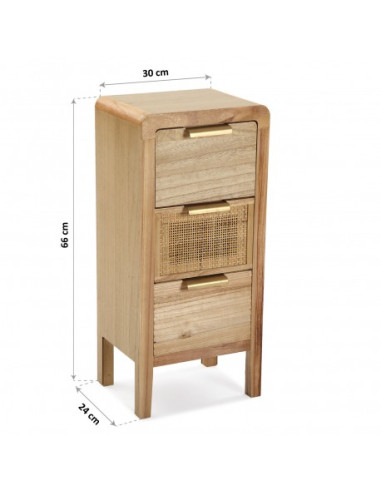 COMODA 3 CAJONES RATTAN