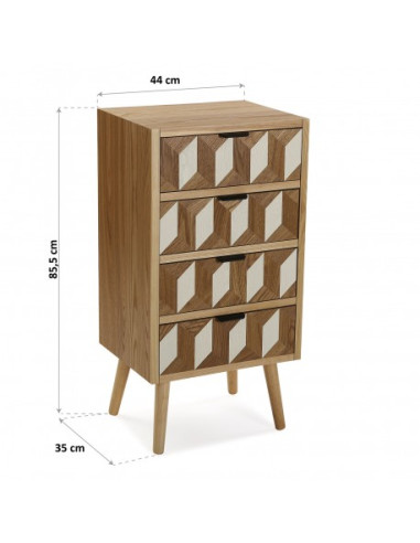 COMODA 4 CAJONES CHESS 44X35X85.5 CM