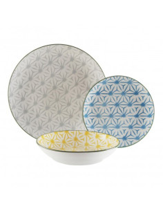 VAJILLA 18 P. ROMBO TRICOLOR