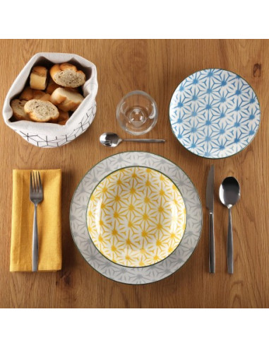 VAJILLA 18 P. ROMBO TRICOLOR