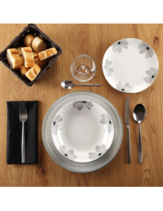 VAJILLA 18 P. FLORES GRIS 2