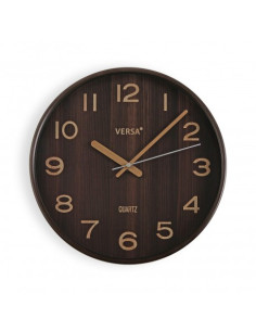 RELOJ AC/ MADERA OSCURA 30CM