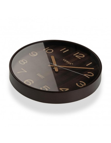 RELOJ AC/ MADERA OSCURA 30CM