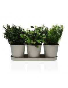 MACETA TRIPLE GRIS 2