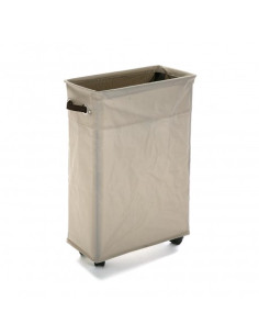 CESTO ROPA RECTA. BEIGE RUEDAS