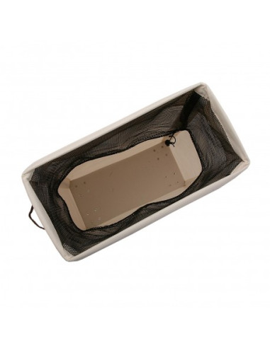 CESTO ROPA RECTA. BEIGE RUEDAS