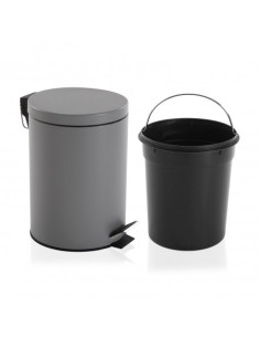 PAPELERA C/ TAPA GRIS 5L 2