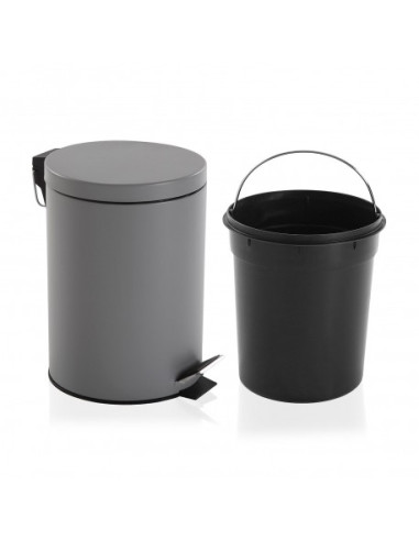 PAPELERA C/ TAPA GRIS 5L