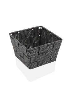 CESTA PEQUENA GRIS CON PUNTOS