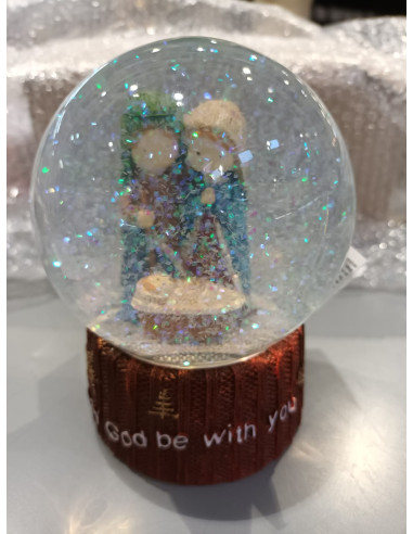 BOLA NAVIDEÑA HOLY FAMILY 10X10X13 CM